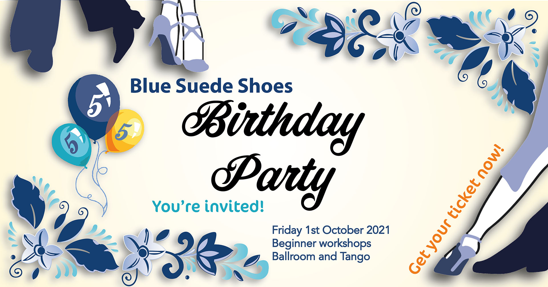 Blue Suede Shoes Birthday Party Banner