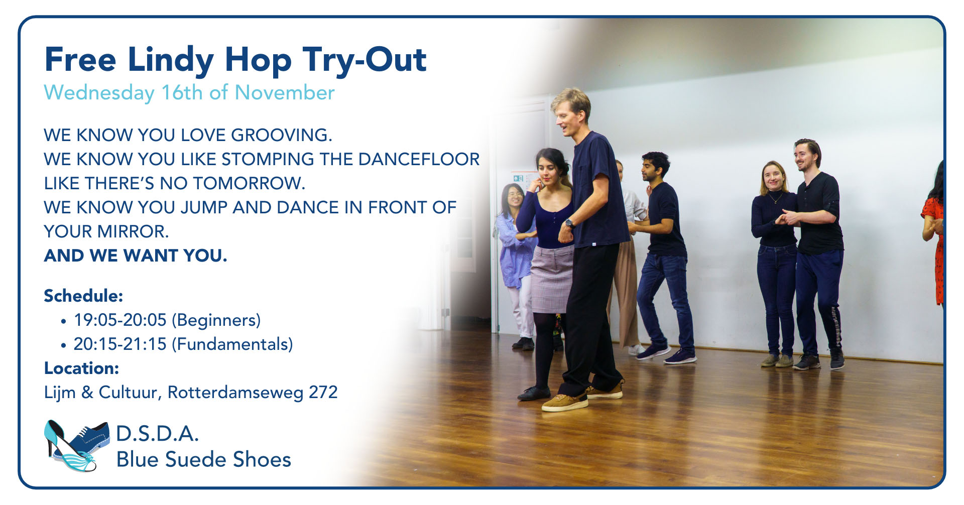 Free Lindy Hop Try-Out Q2 2022-2023 banner