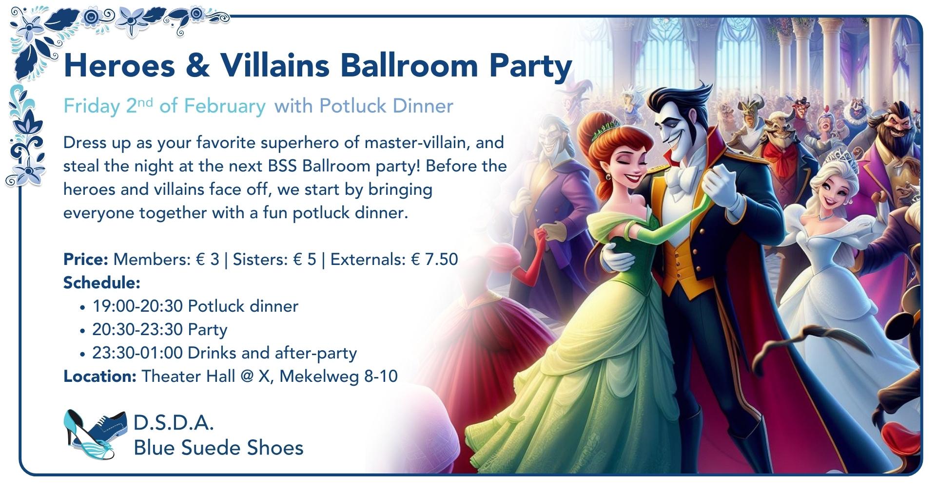 Heroes & Villains Ballroom Party banner